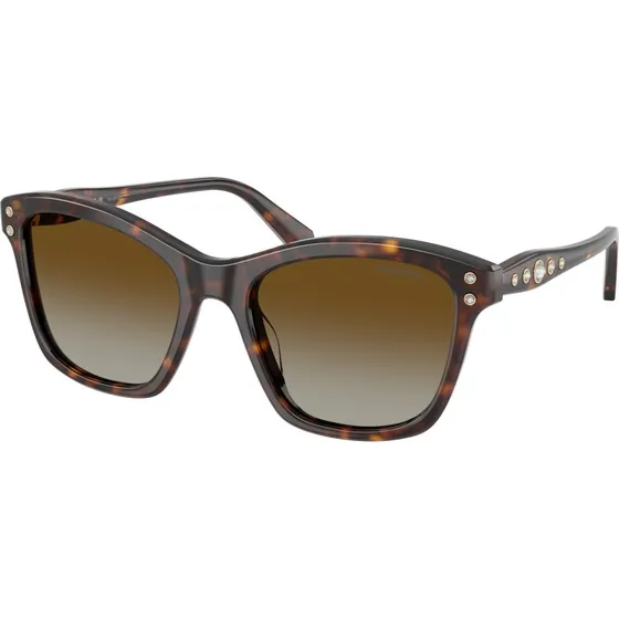 Swarovski SK6063 Lunettes de soleil Carrées Écaille Marron Polarisées
