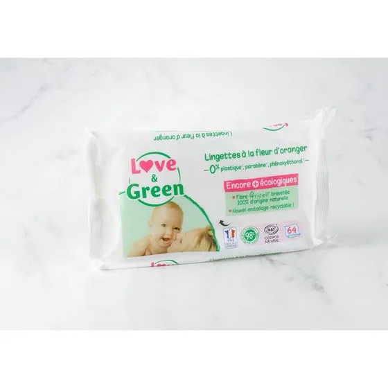 Love & Green Lingettes Fleur d'Oranger 64