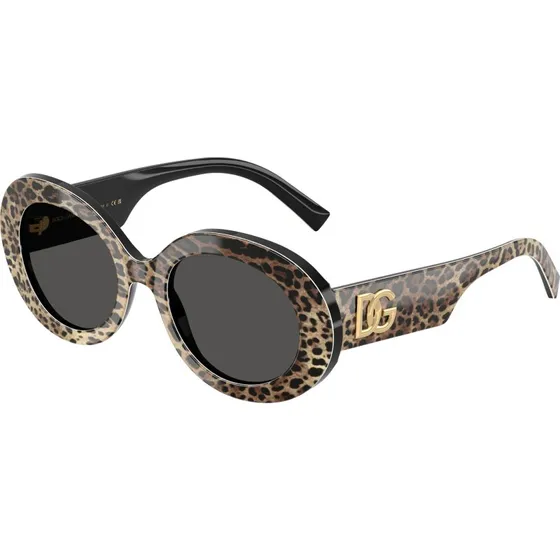 Dolce & Gabbana DG4448 Lunettes de soleil Rondes en Acétate Noir