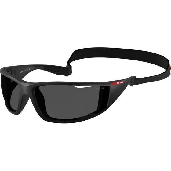 Prada Linea Rossa Lunettes de Soleil Carrées Noires et Grises