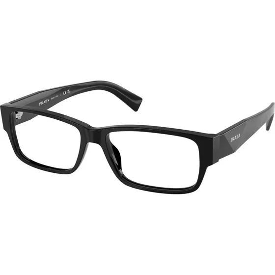Prada Homme PR B09V Montures Optiques Carrées en Acétate Noir