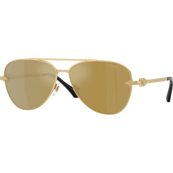 Versace Homme VE2283 Lunettes de Soleil Pilote Or et Marron