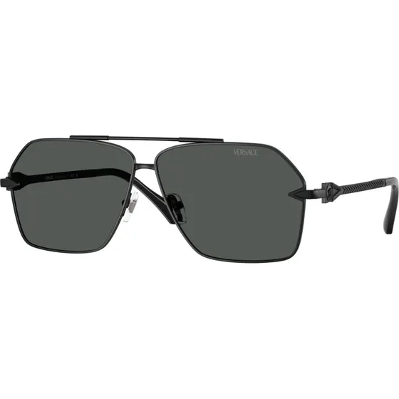 Versace Homme VE2284 Lunettes de Soleil Pilote Métal Noir et Gris
