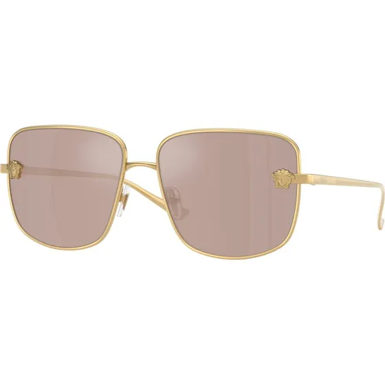Versace VE2282 Lunettes de Soleil Carrées en Métal Or Rose