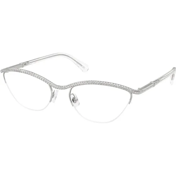 Swarovski SK1026 4001 - Montures Optiques Rondes en Métal Argent