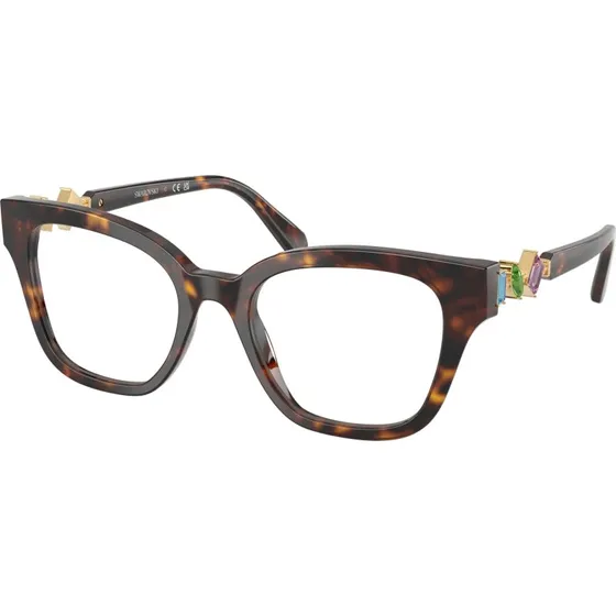 Swarovski SK2048 1002 - Lunettes Optiques Carrées en Acétate Écaille
