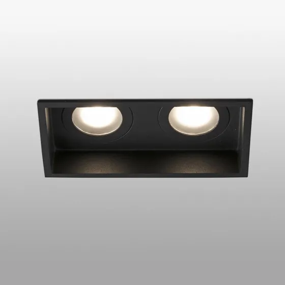 FARO BARCELONA Lampe encastrable Hyde, 2 lampes IP44, Noir