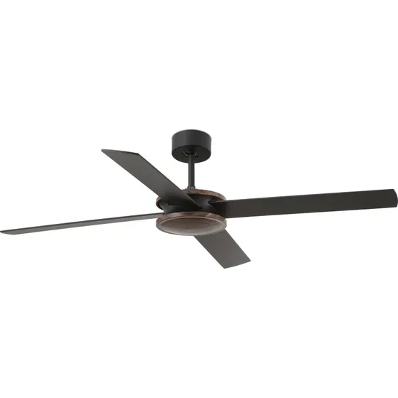 FARO BARCELONA Ventilateur de plafond Polea, bois foncé/noir