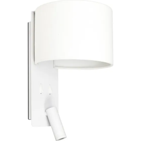 FARO BARCELONA Applique murale Fold avec lampe de lecture LED, blanc