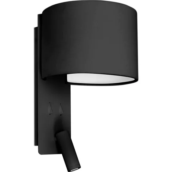 Faro Barcelona Applique murale Fold avec lampe de lecture LED, noir