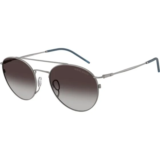 Giorgio Armani Homme AR6183 Lunettes de Soleil Rondes Métal Gris