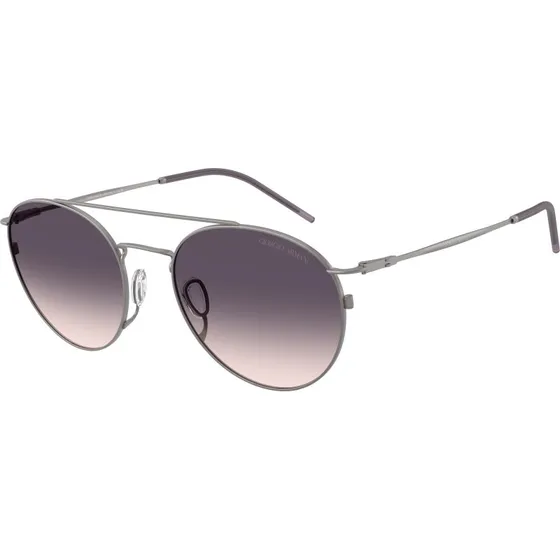 Giorgio Armani Homme AR6183 - Lunettes de soleil rondes métal gris et rose