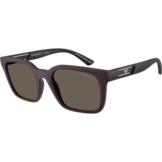 Emporio Armani EA4269 Lunettes de Soleil Carrées Violet Marron Homme
