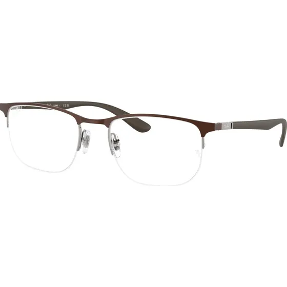 Ray-Ban RX6513 3228 - Montures Optiques Géométriques en Métal Marron