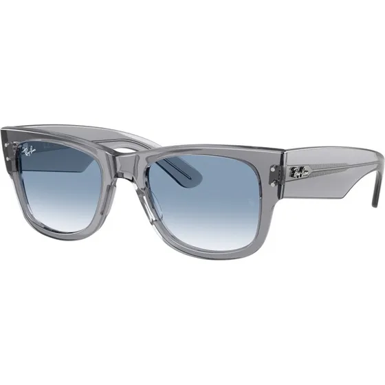 Ray-Ban Mega Wayfarer RB0840S Lunettes de Soleil Carrées Gris Bleu