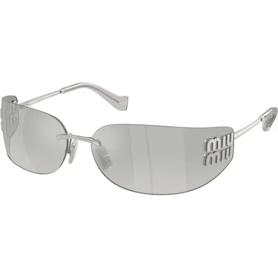 Miu Miu MU A51S Lunettes de Soleil Carrées en Métal Argent