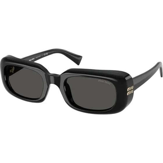 Miu Miu MU B13S Lunettes de Soleil Carrées en Acétate Noir et Gris