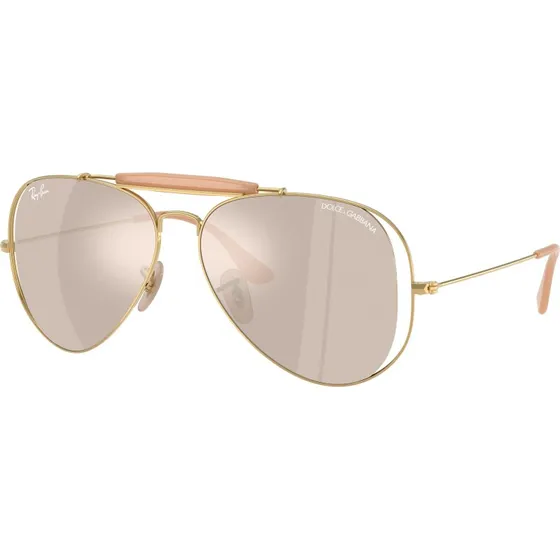 Ray-Ban x Dolce&Gabbana RB3029M Lunettes de Soleil Pilote Or et Marron
