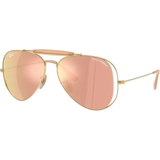 Ray-Ban x Dolce&Gabbana RB3029M Lunettes de Soleil Pilote Or et Marron