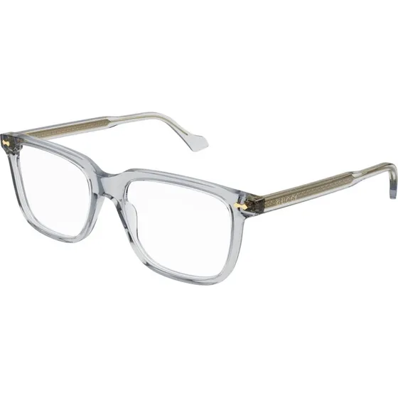 Gucci Homme GG0737O 016 - Montures Optiques Carrées Gris Transparent