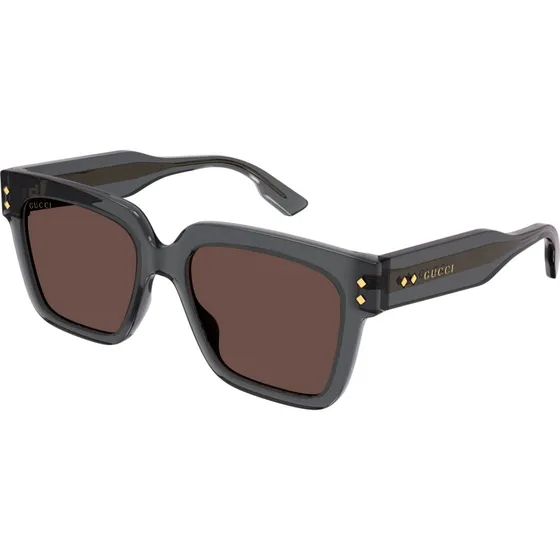 Gucci Homme GG1084S 004 Lunettes de soleil Carrées Acétate Gris et Marron