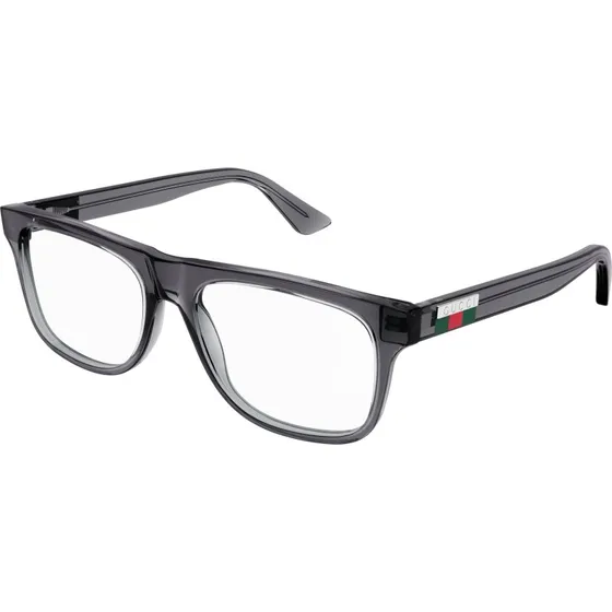 Gucci Homme GG1117O 003 - Montures Optiques Carrées Gris Transparent