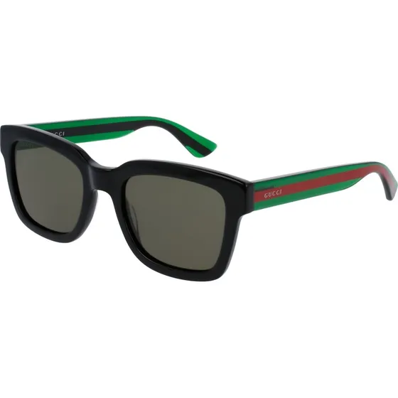 Gucci Homme Lunettes de Soleil Carrées GG0001SN 002 Noir et Vert