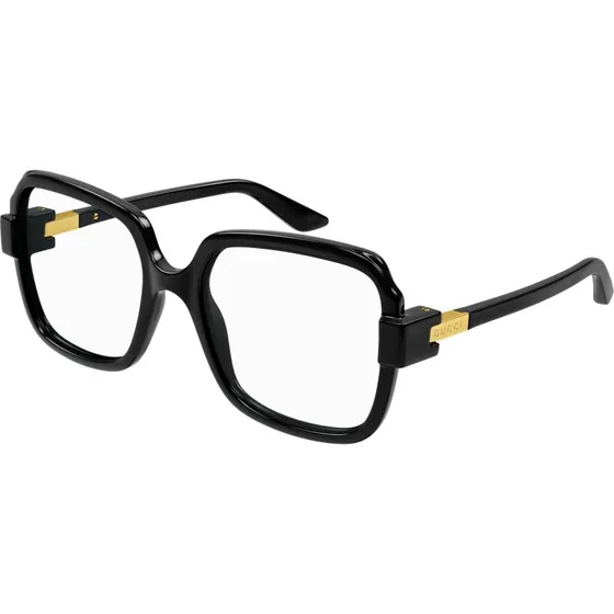 Gucci GG1433O 001 - Montures Optiques Carrées Noir Transparent