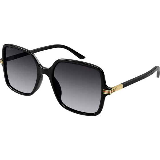 Gucci GG1449S 001 Lunettes de soleil Carrées Noir et Gris Ombré