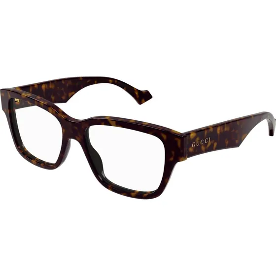 Gucci Homme GG1428O 002 - Montures Optiques Carrées en Acétate Havane