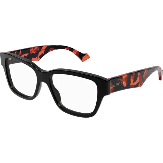 Gucci Homme GG1428O 006 - Montures Optiques Carrées en Acétate Noir