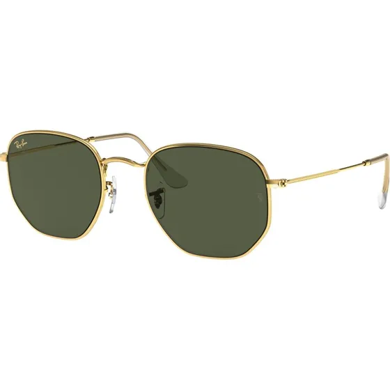 Ray-Ban RB3548 Lunettes de Soleil Hexagonales Or et Vert G15