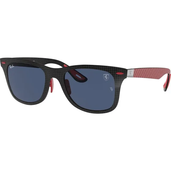 Ray-Ban RB8395M Lunettes de Soleil Carrées Carbone Noir et Bleu