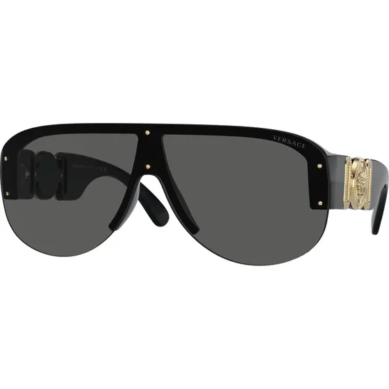 Versace Homme VE4391 Lunettes de soleil Géométriques en Nylon Noir