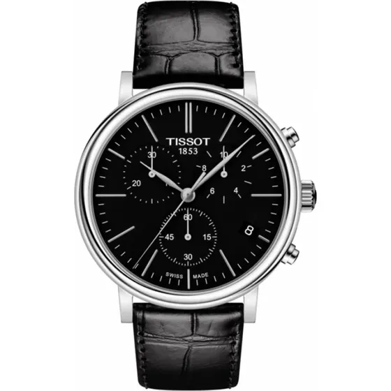 Tissot T-Classic Carson Premium 41 mm Saphir Cuir Noir