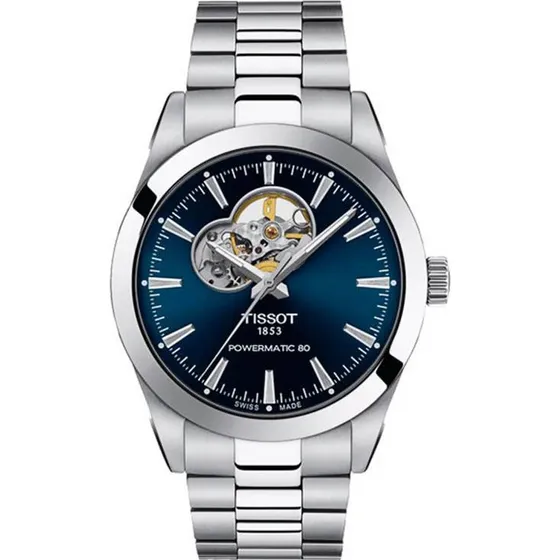 Tissot T-Classic Gentleman Powermatic 80 Open Heart Bleu 40mm