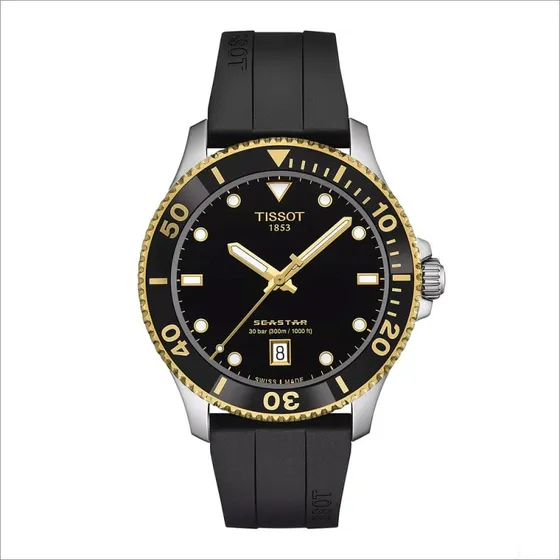 Tissot Seastar Noir 40mm Quartz Acier Inoxydable