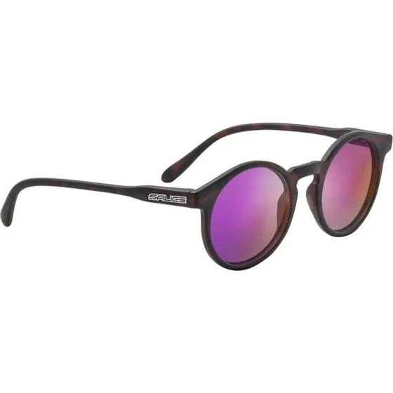 Salice 38 Lunettes de Soleil Rondes Havane - Verres Violet Miroir