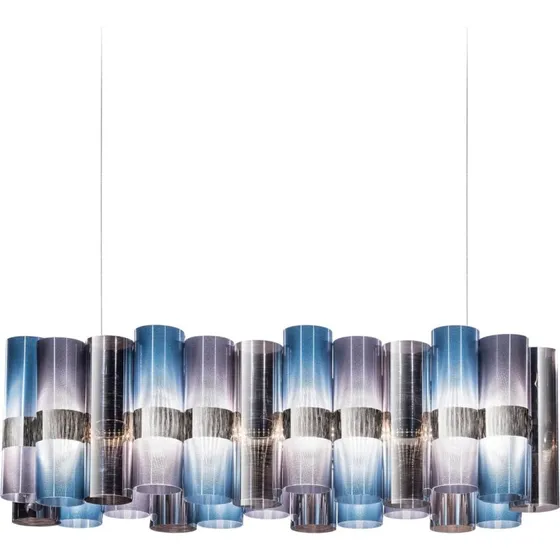Slamp Suspension LED La Lollo, Bleu/Violet, 100 cm