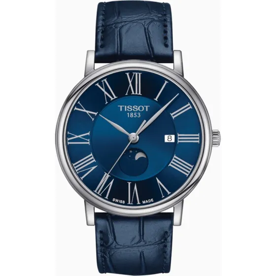 Tissot Carson Premium Gent Moonphase 40 mm bleu cuir