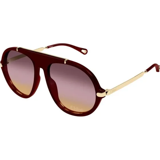 Chloé Ch0357S Lunettes de Soleil Pilote Rouge et Verres Roses