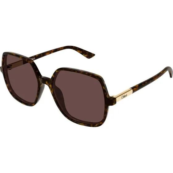 Chloé CH0362S Lunettes de Soleil Géométriques Havana Marron