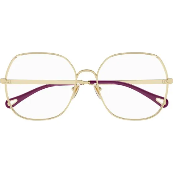 Chloé CH0284O Lunettes de Vue Carrées en Métal Doré pour Femme