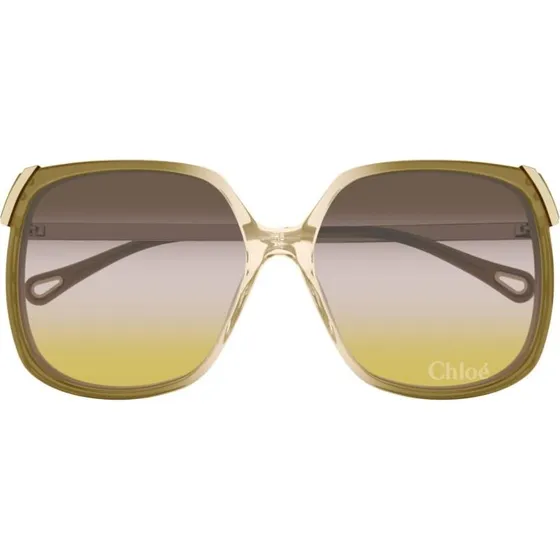 Chloé Ch0286S Lunettes de Soleil Oversize Dorées et Marron