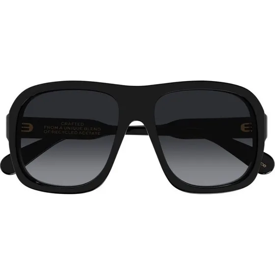 Chloé Ch0331s Lunettes de Soleil Pilote Noir et Gris 58mm