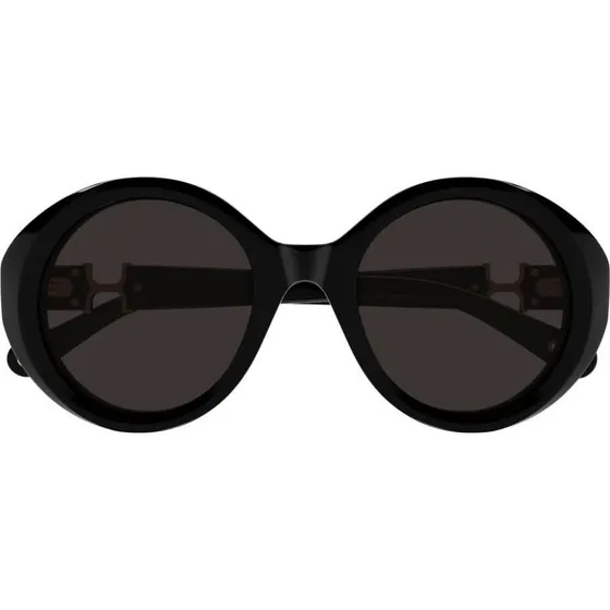 Chloé Ch0332S Lunettes de Soleil Rondes Noires et Grises - 53mm