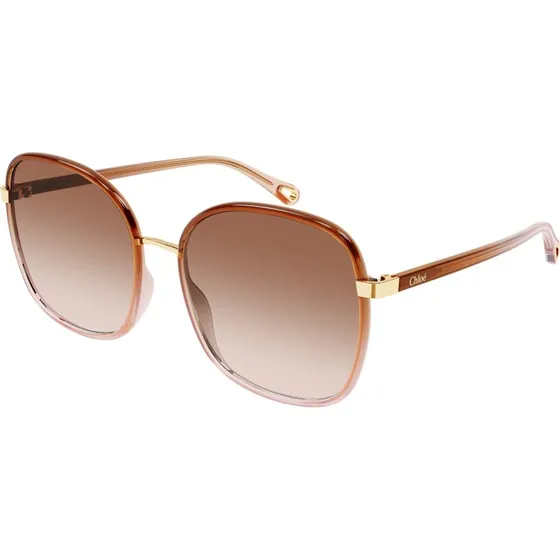 Chloé Lunettes de soleil CH0031S 007 Marron Carré Dégradé