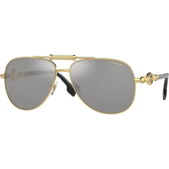 Versace VE2236 Lunettes de Soleil Aviateur Or et Argent Polarisées