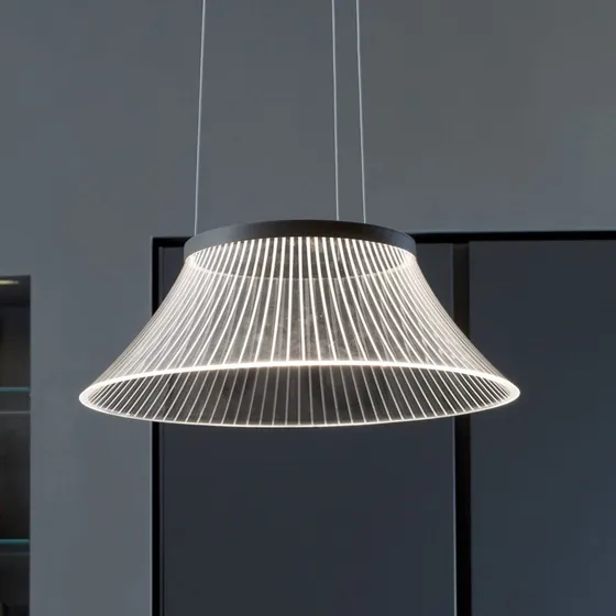 Martinelli Luce Suspension LED Plissé - Abat-jour gravé au laser