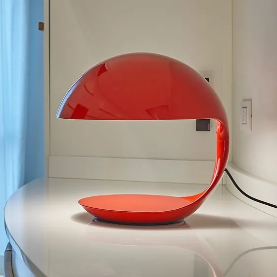 Martinelli Luce Cobra - Lampe à poser rétro rouge